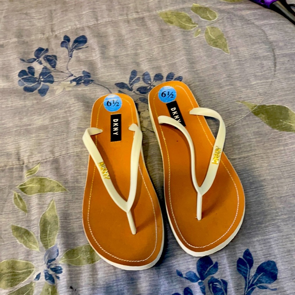 White dkny sandals
